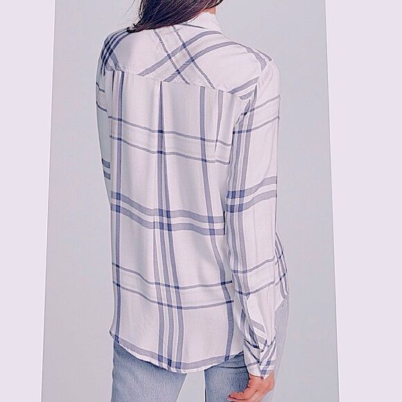 Rails Hunter Indigo Powder Blush Button Up Flannel - Picture 4 of 10